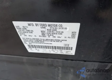 2016 Ford Explorer Xlt from USA, damaged, VIN 1FM5K8DH8GGA68249